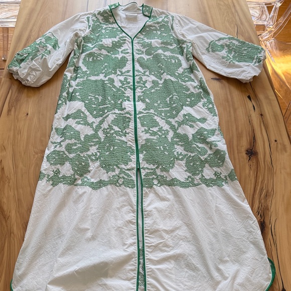Floral Green and White Maxi Dress - Picture 1 of 5